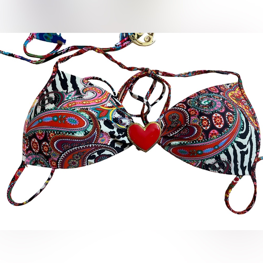 Luli Fama Cosita Buena Molded Push-up Bikini Top - Zebra Heart
